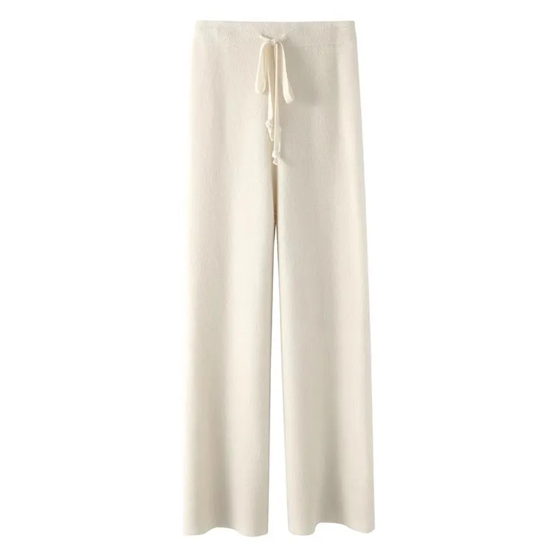 Wide-Leg Knitted Lounge Pants