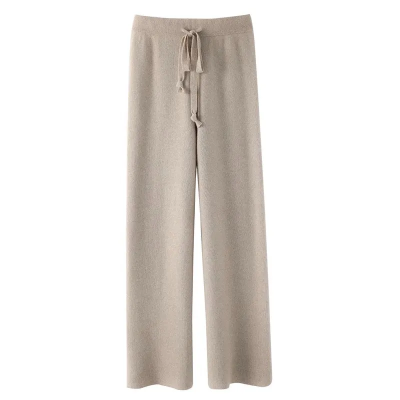 Wide-Leg Knitted Lounge Pants