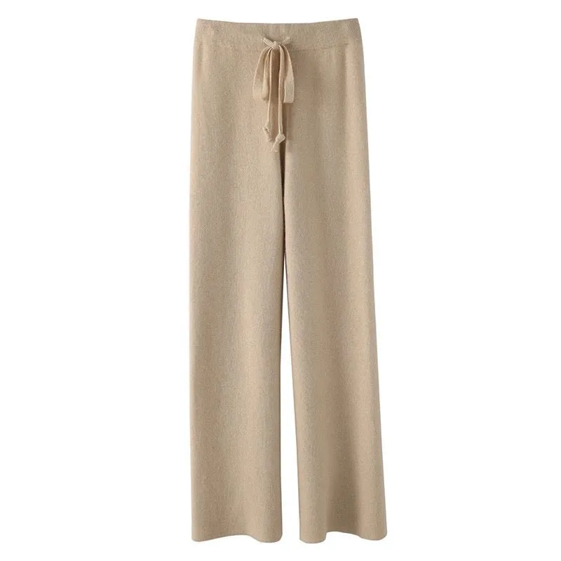 Wide-Leg Knitted Lounge Pants