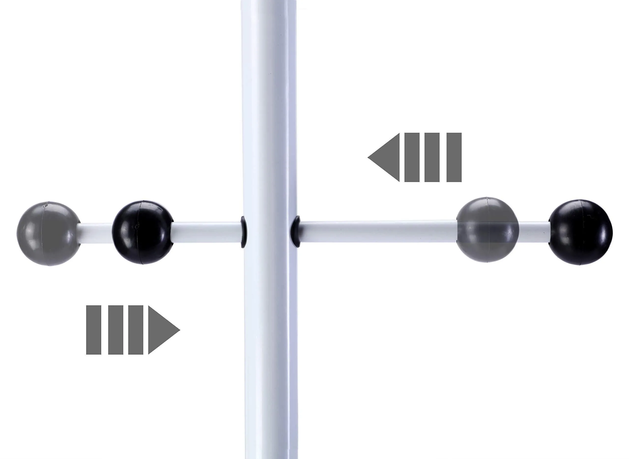 WILSHINE Coat Tree Rack Free Standing Coat Hanger Stand White Metal Modern for Office/Entryway with 8 Movable Hooks 4 Feet Base