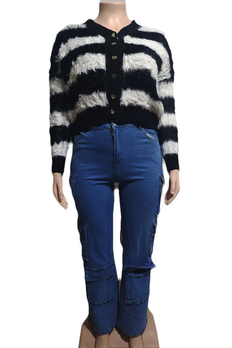 WK0138 Fuzzy Cardigan Shirt