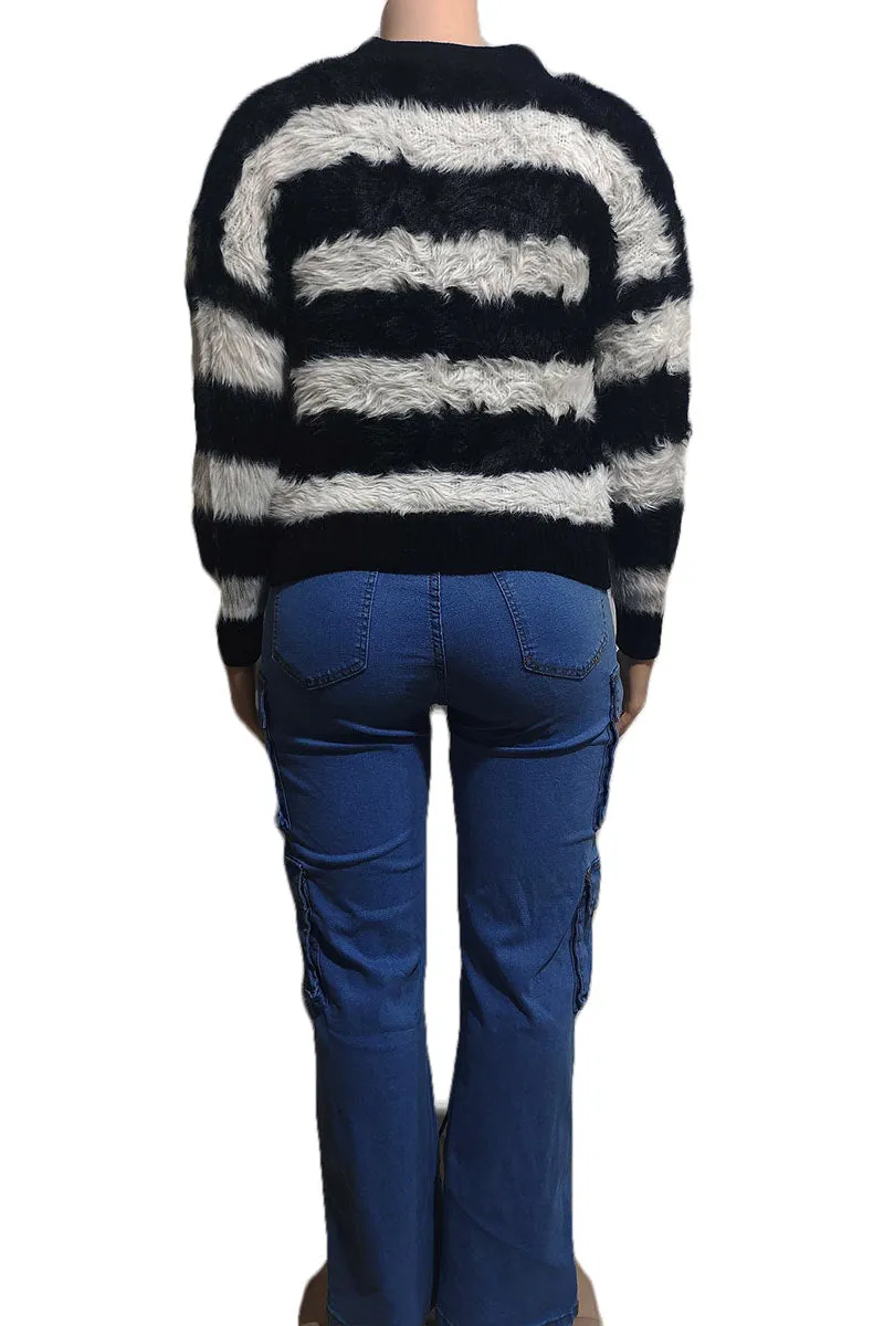 WK0138 Fuzzy Cardigan Shirt