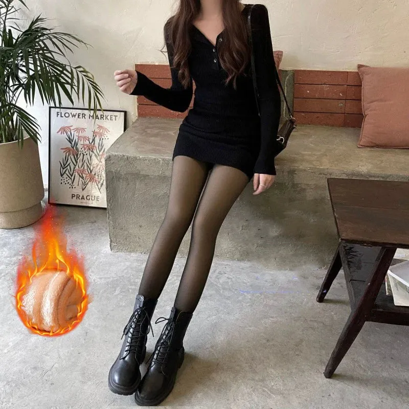 Women Thermal Elastic Winter Leggings