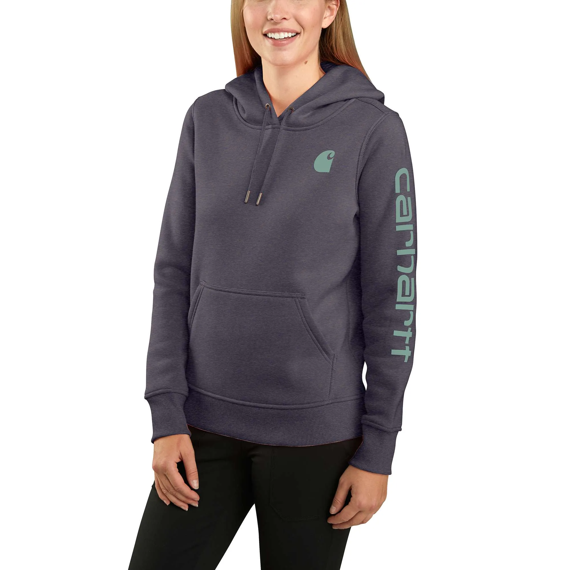 Women's Relaxed Fit Midweight Logo Sleeve Graphic Hoodie