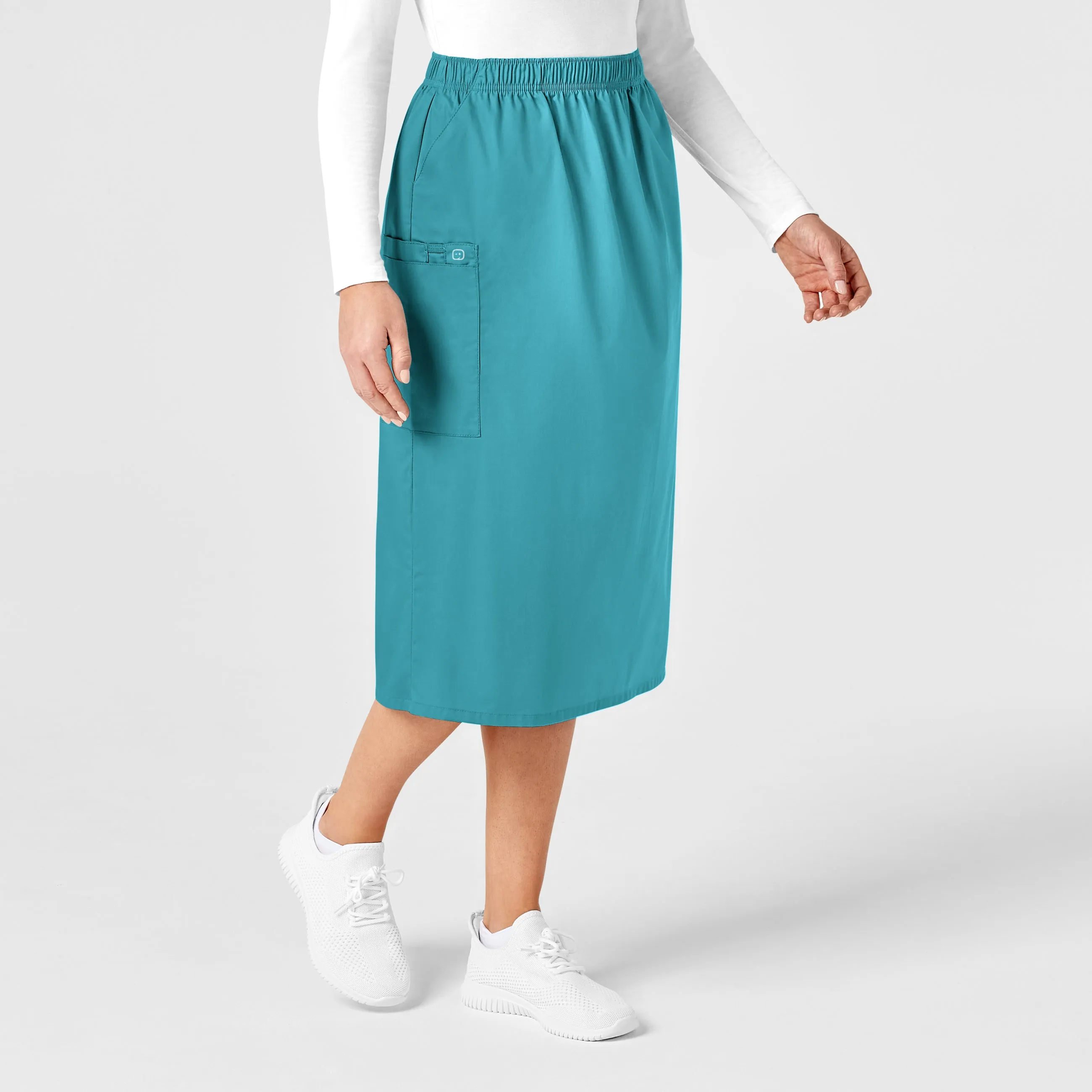 WonderWORK 701 Pull On Cargo Skirt Teal Blue