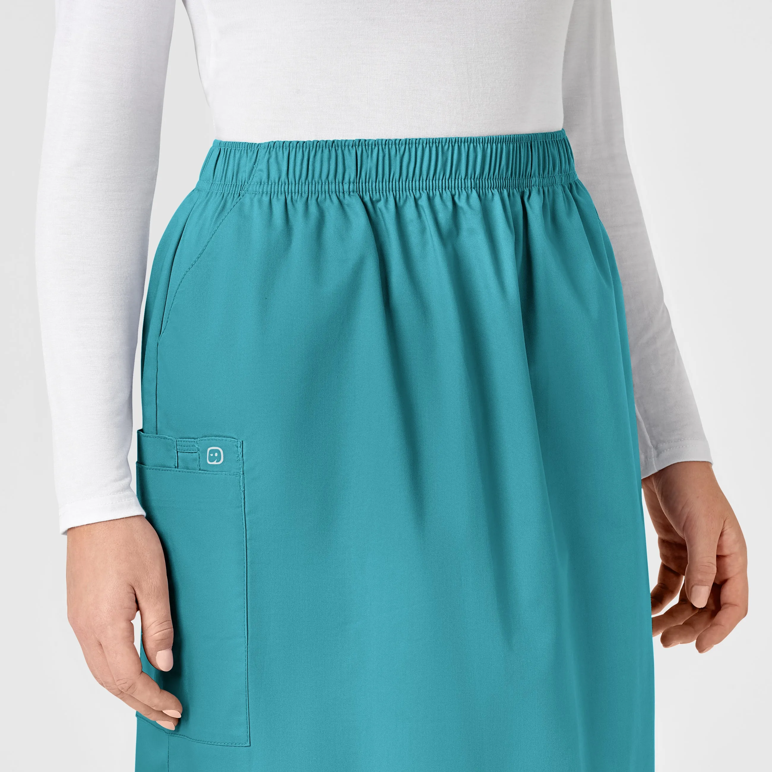 WonderWORK 701 Pull On Cargo Skirt Teal Blue