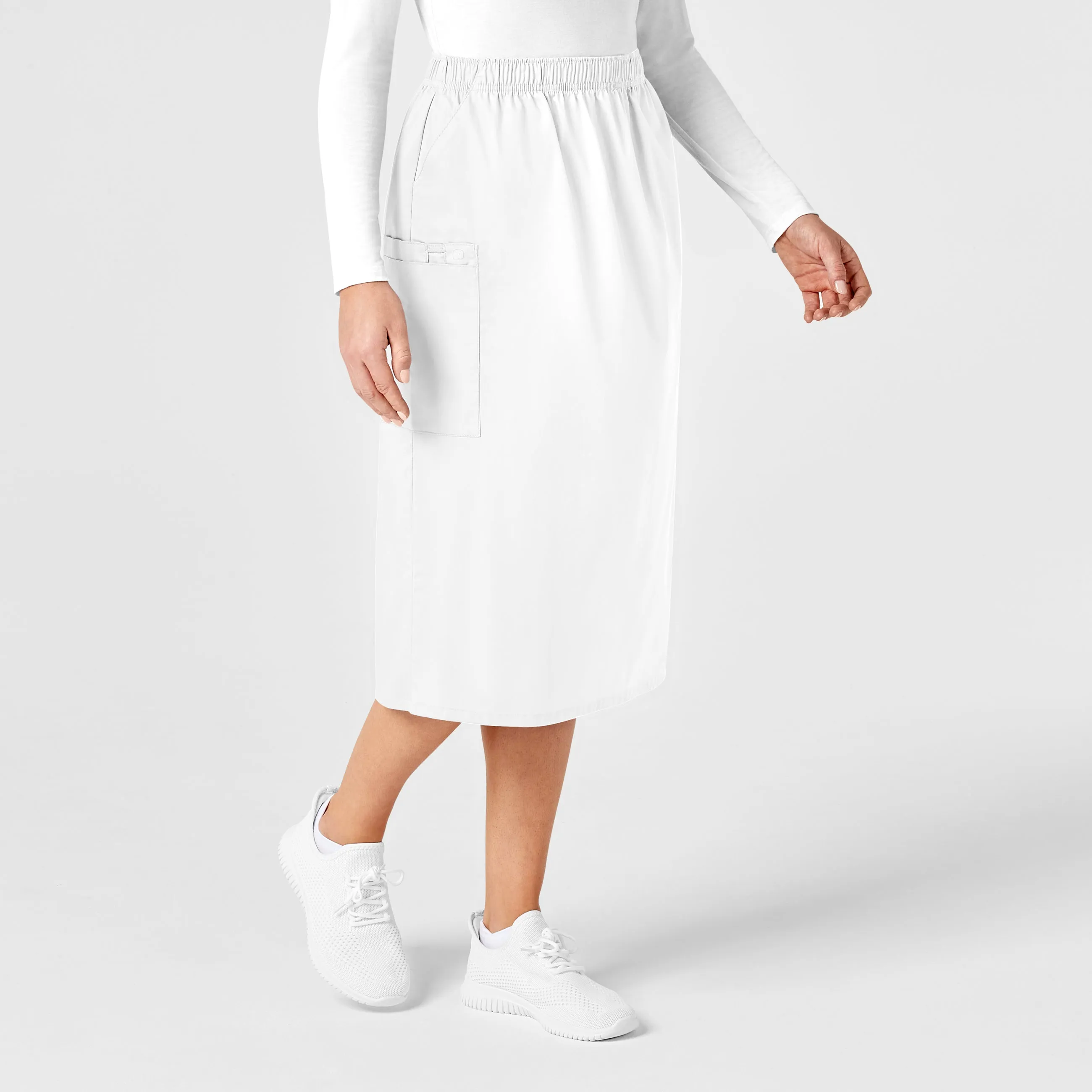 WonderWORK 701 Pull On Cargo Skirt White