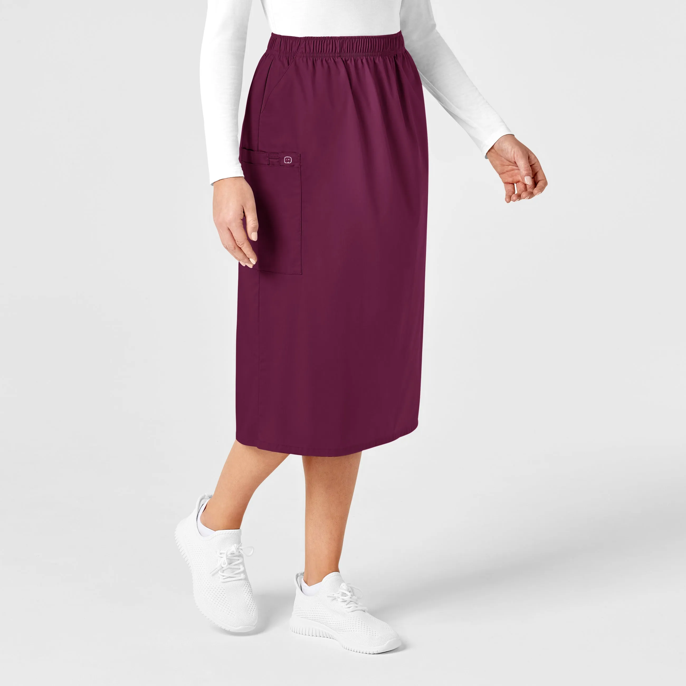 WonderWORK 701 Pull On Cargo Skirt Wine