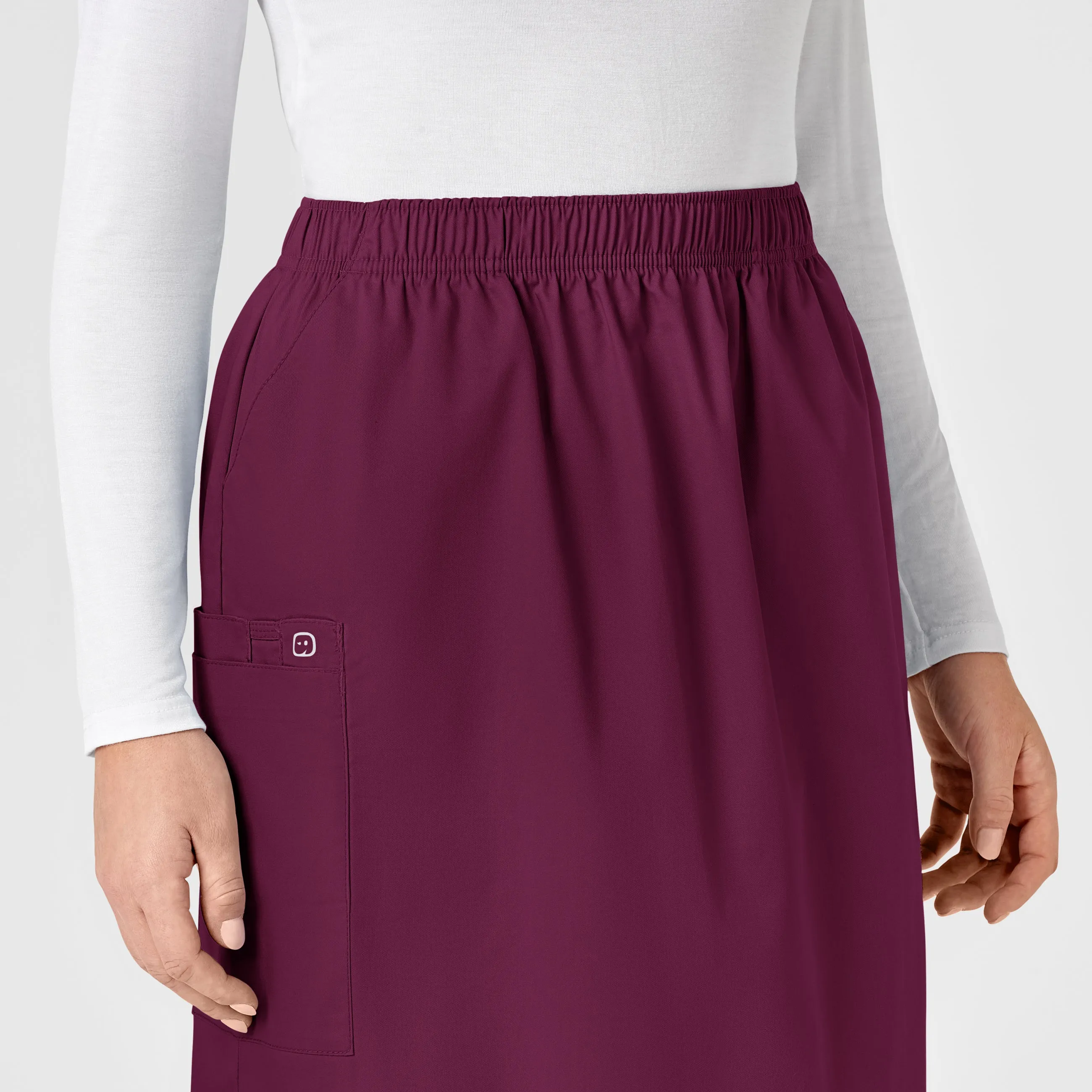 WonderWORK 701 Pull On Cargo Skirt Wine