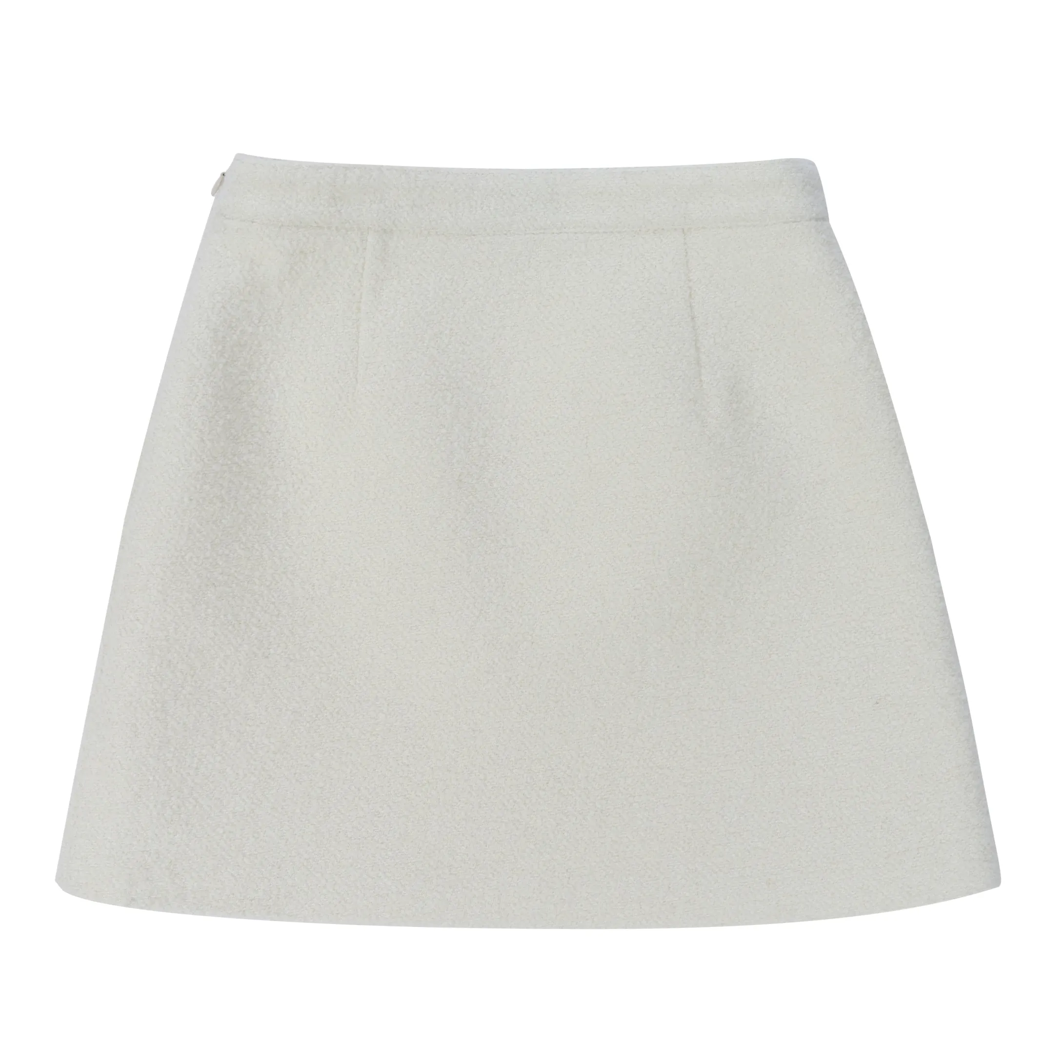 WOOL BOUCLE SKIRT_IVORY