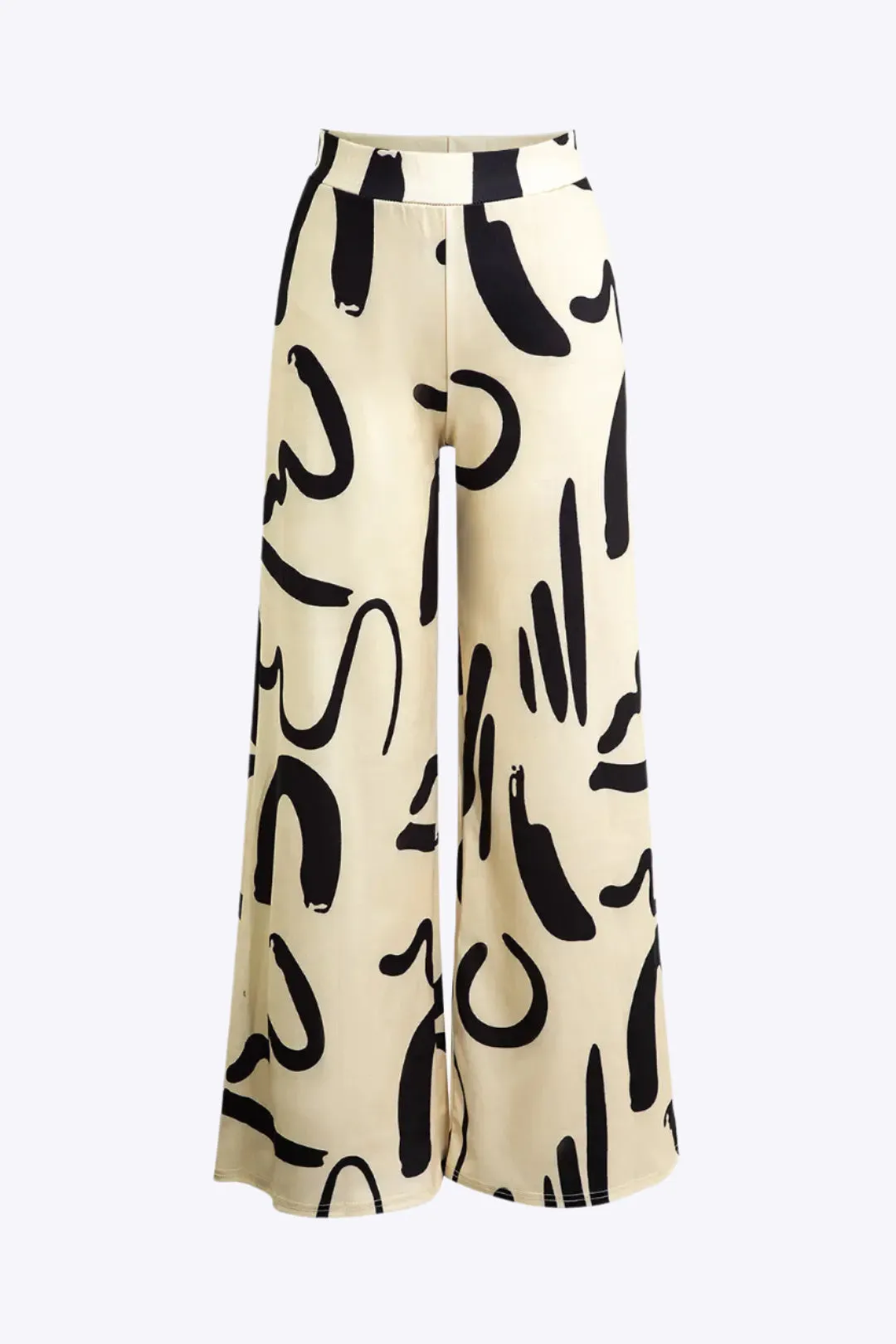 Xiomara - Chic Abstract Print Woman's Wide Leg Pants