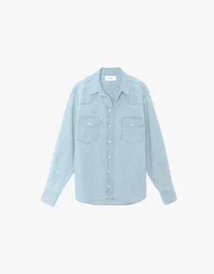 Xirena Griffen Shirt in Dusty Blue