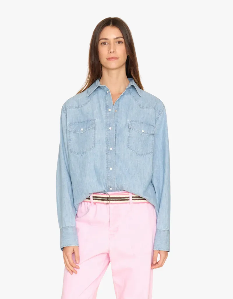 Xirena Griffen Shirt in Dusty Blue