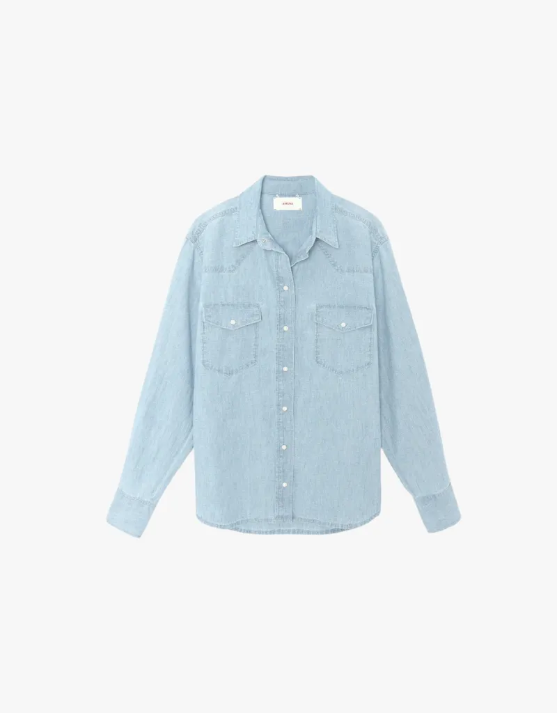 Xirena Griffen Shirt in Dusty Blue