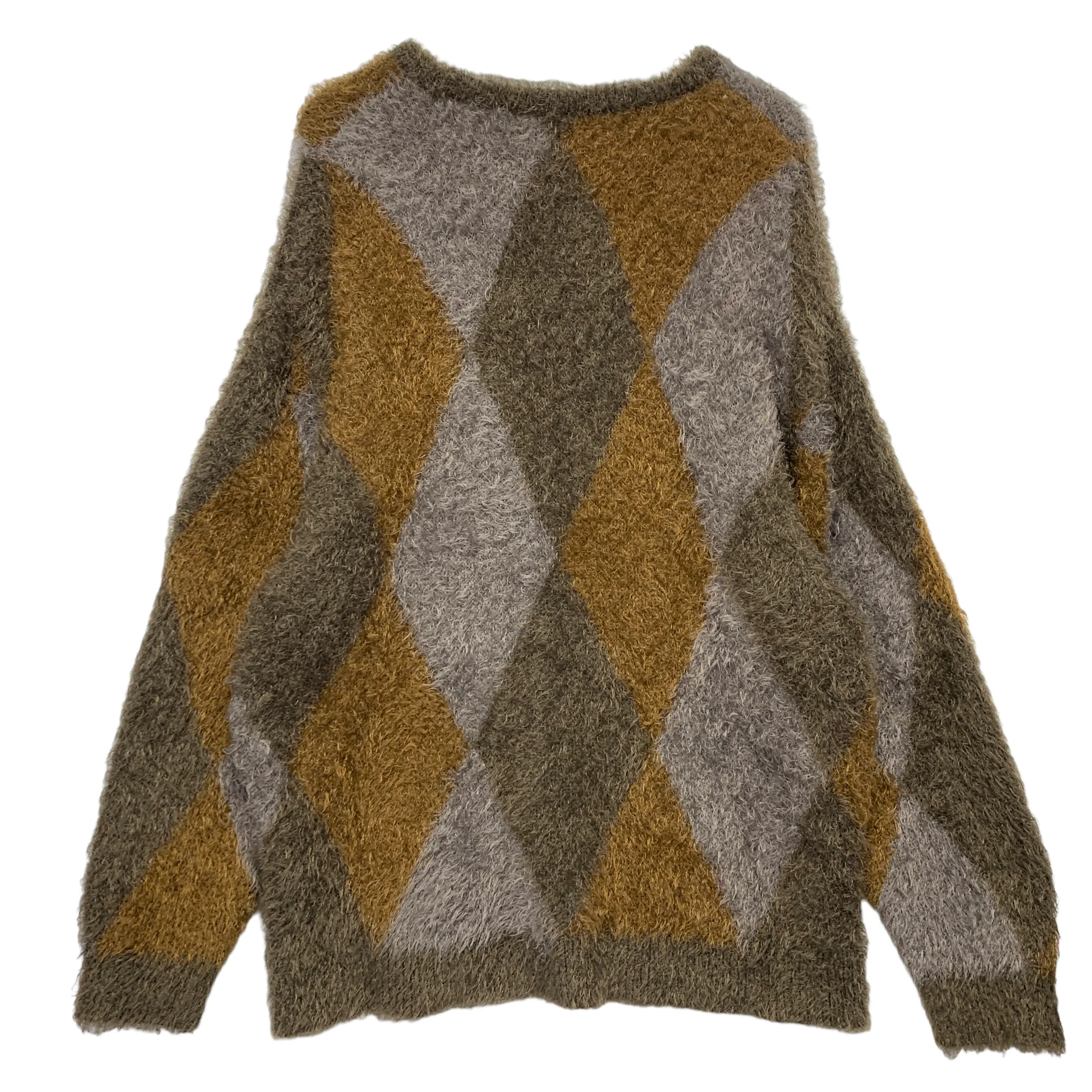 [XL] Number Nine Fuzzy Feathery Argyle Oversized Crewneck Sweater