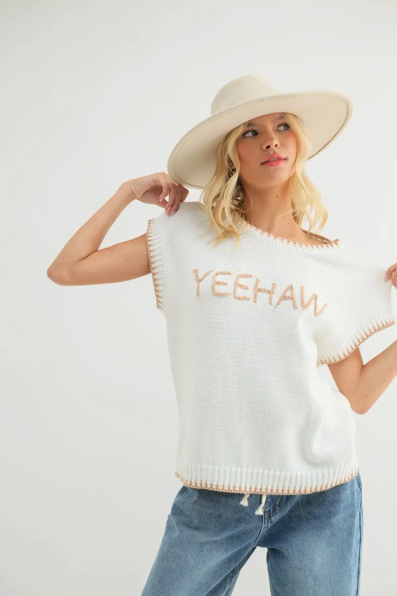 Yee Haw Short Sleeve Sweater