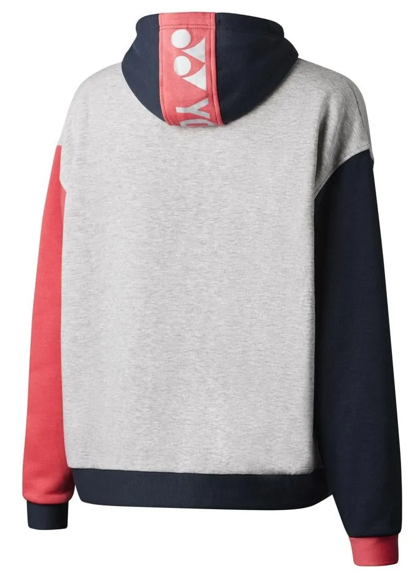 Yonex YHD123 Unisex Badminton Hoodie - Grey / Gunmetal / Cerise