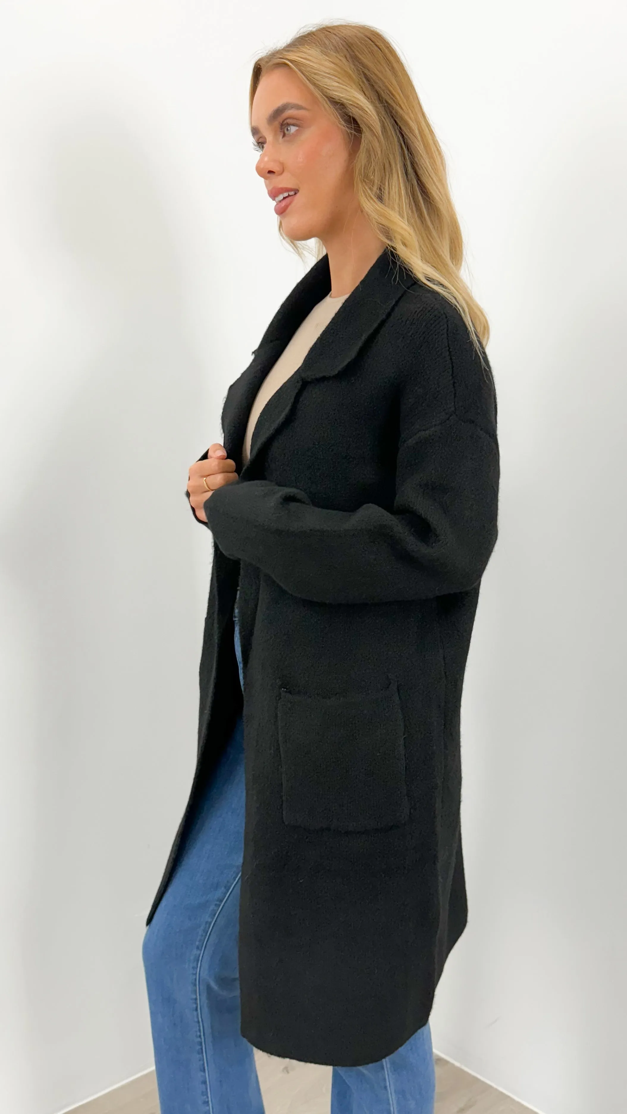 ZEETA COATIGAN - BLACK